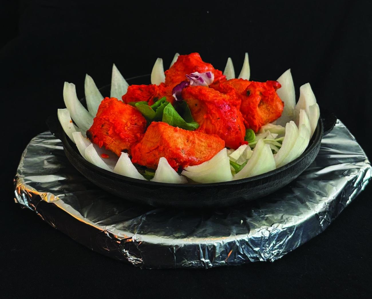 Chicken tikka sizzler from the tandoori clay oven